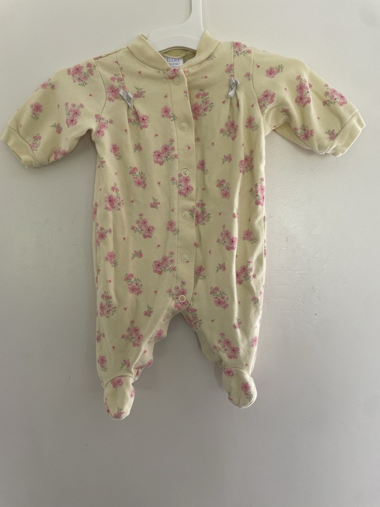 Carter's Baby Girls Allover Floral Snap-Up Long Sleeve Sleep & Play Yellow NB