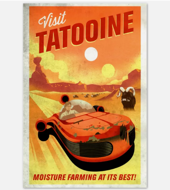 Star Wars Tatooine Movie Travel Adventure Poster