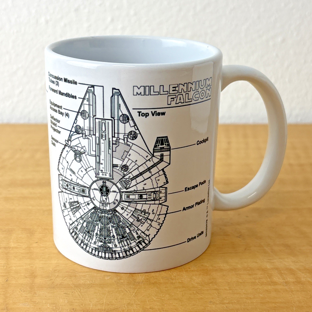 Star Wars Millennium Falcon Blueprints 11 oz. Ceramic Mug White