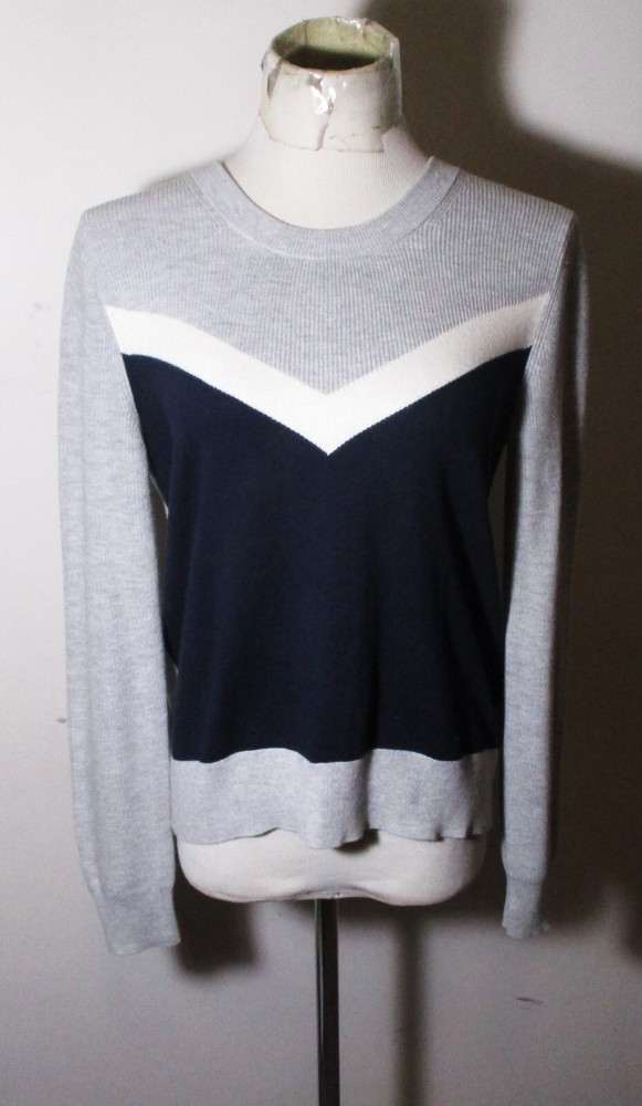 Banana Republic Womens Gray Blue Cotton Long Sleeve Sweater Size S