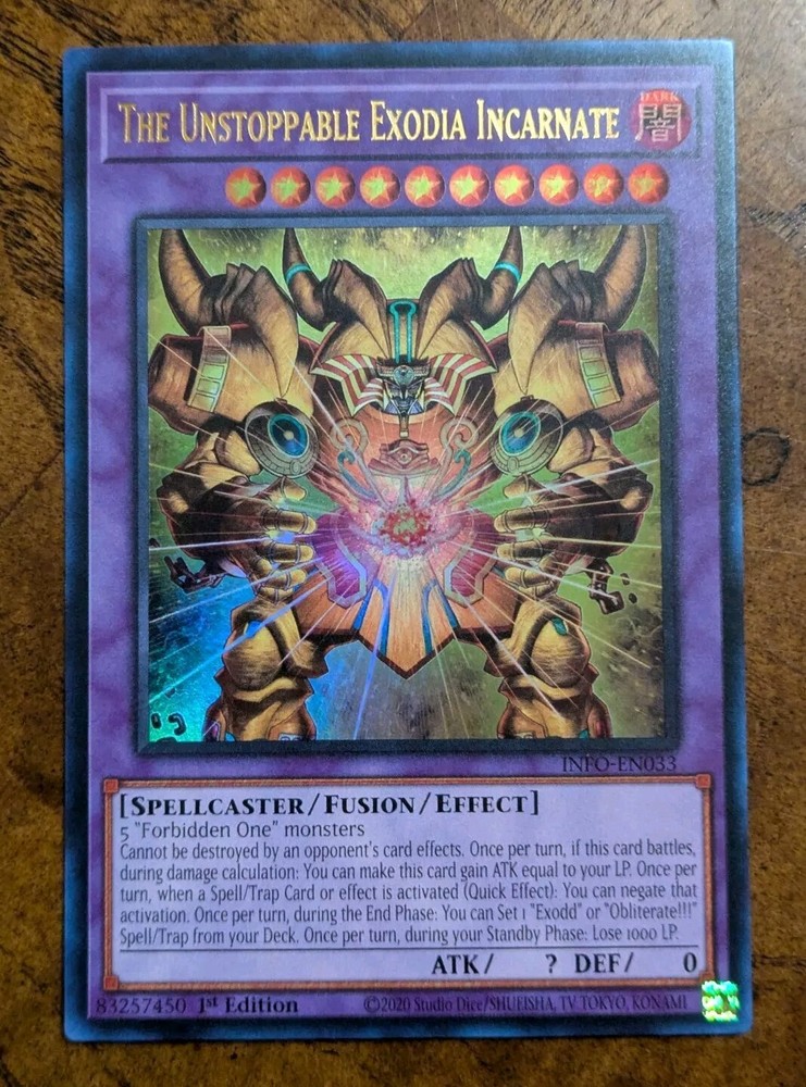 The Unstoppable Exodia Incarnate INFO-EN033 Ultra Rare Near Mint Yu-Gi-Oh!