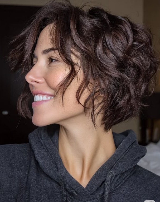 Short Brown Wave Bob 100% Human Hair 13x4 Lace Front Wigs