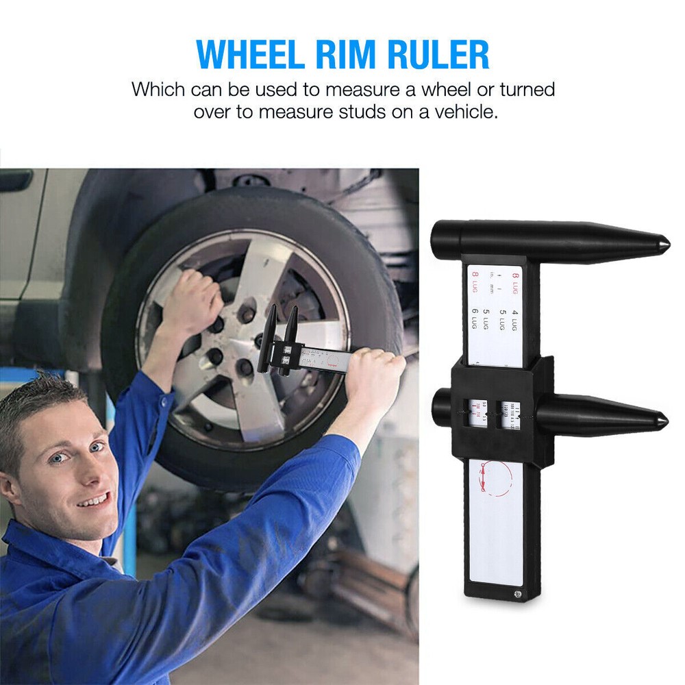4 5 6 8 Holes Lugs Wheel Rim Bolt Pattern Sliding PCD Measuring Tool Gauge Ruler