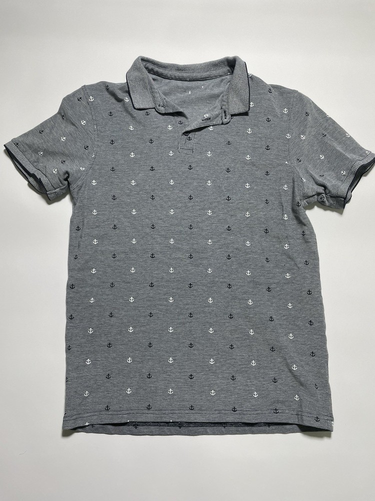 Primark Polo Shirt Mens Size Large Grey Short Sleeve Shirt