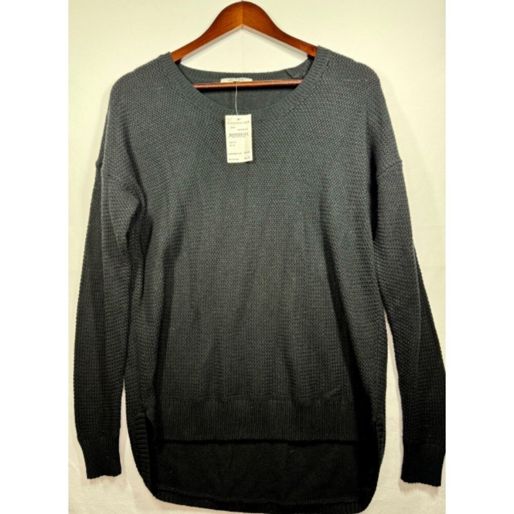 Madewell Black Knit Pullover Long Sleeve Casual Top Medium NWT