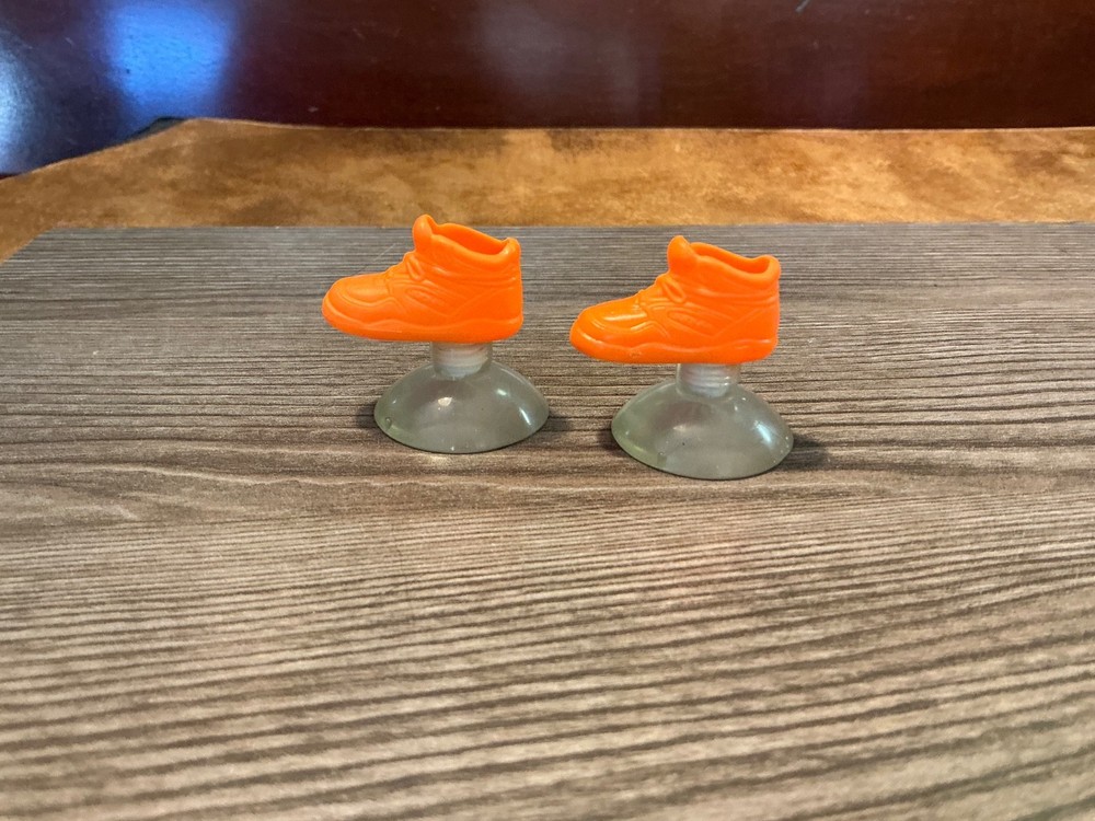 Mattel Barbie Doll Orange  Workin” Out Suction Cup Tennis Shoes Sneakers Lot # 1