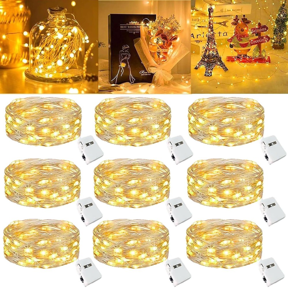 LED Fairy Lights Battery -9 Pack LED Fairy String Lights 2M/20 LEDs Mini Fair...