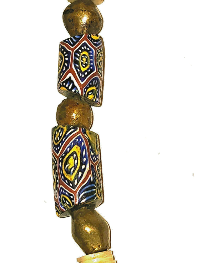 Vintage Intact Cameroon Necklace with Rare Millefiori Trade Beads