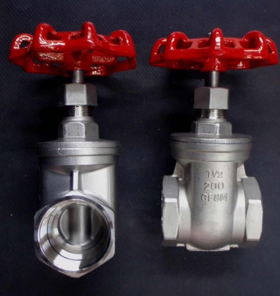 VÁLVULA DE COMPUERTA DE CIERRE DE ACERO INOXIDABLE 1 1/2