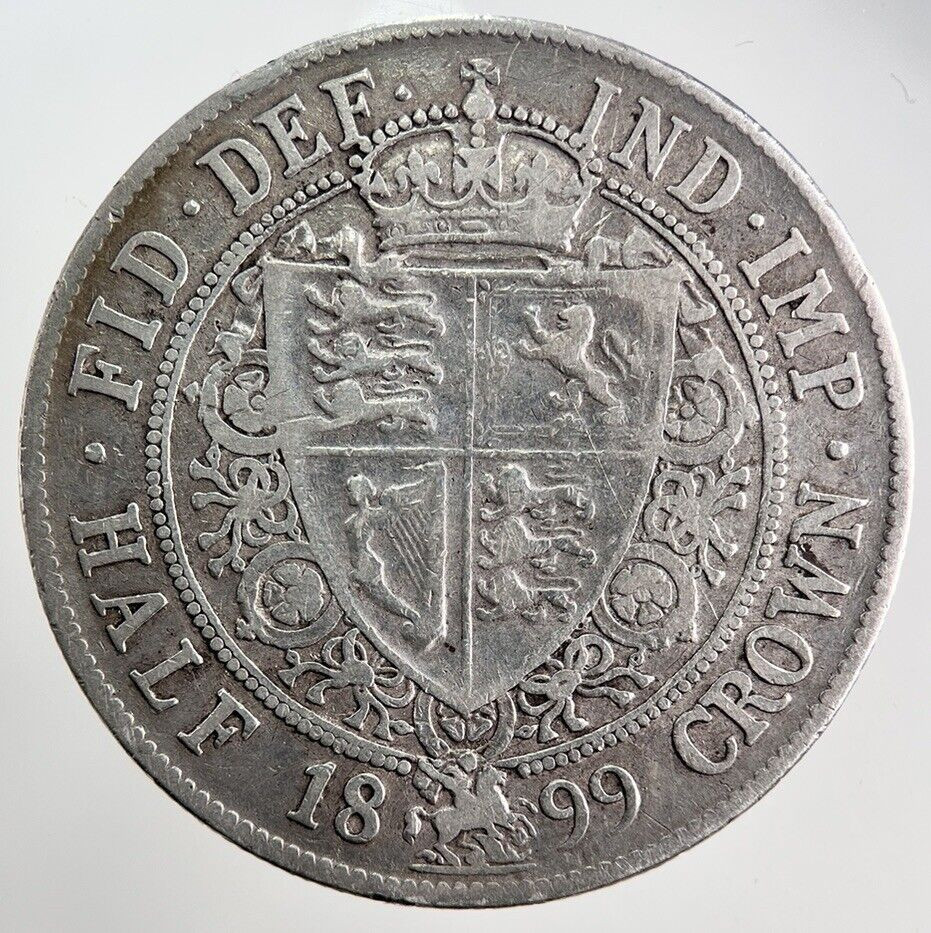 1899 Victoria Half Crown Silver Coin in Fine Collectable Condition