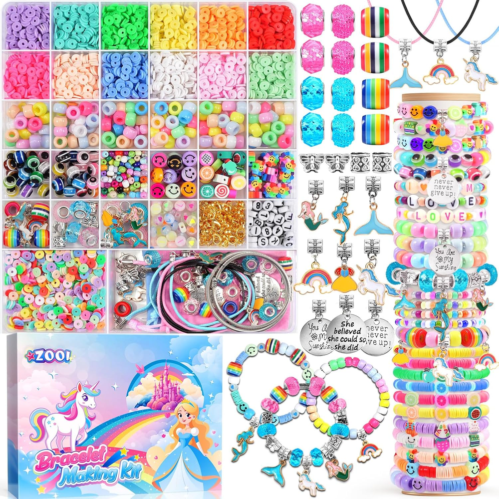 Friendship Bracelet Making Kit for Girls with Charms and Beads for Creative Arts and Crafts