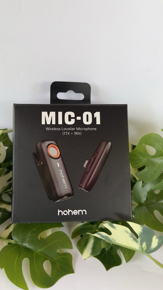 HOHEM MIC-01 Wireless Lavalier Mic with 1TX and 1RX for Clear Audio