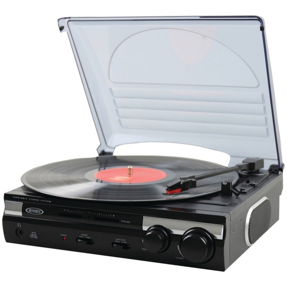 Jensen JTA-230 Turntable with Speaker - Black