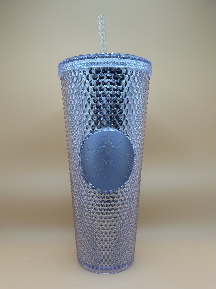 Starbucks Iridesent Diamond Crystal Studded 24 oz  Cold Cup Tumbler with STRAW