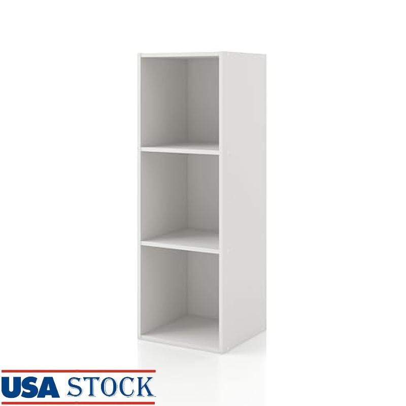 Stackable Cube Storage Organizer Shelves Wooden Bookcase Home Office & Dorm Room