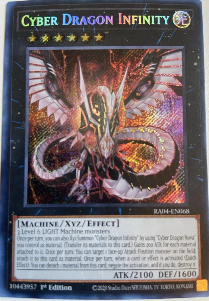Cyber Dragon Infinity Secret Rare 1st Edition RA04-EN068 YuGiOh TCG Card-image