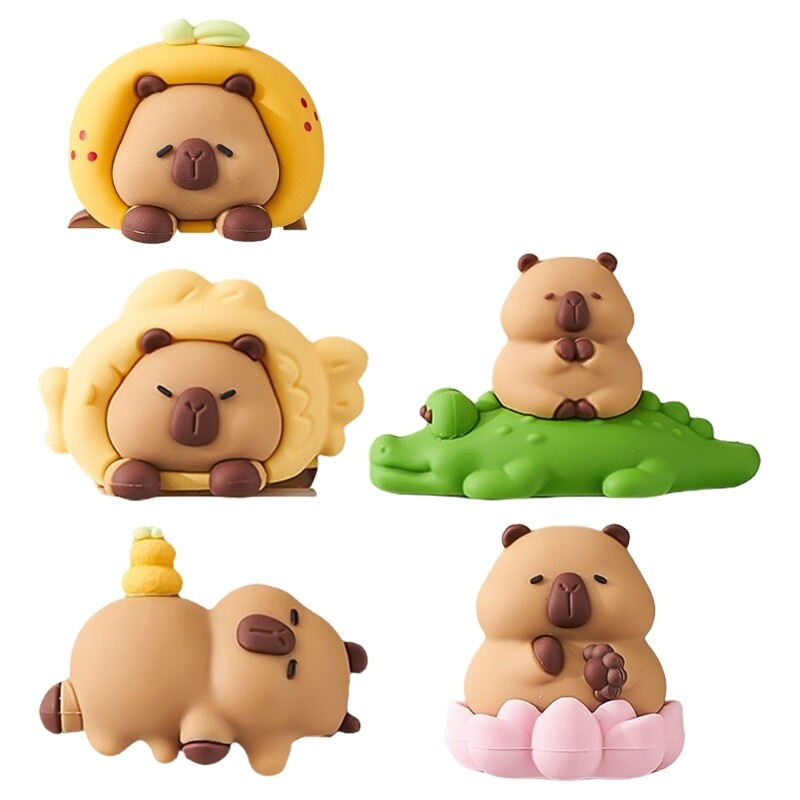 Resins Capybara Miniature Figures Toy for Screen Frame Enhancement Office Decors