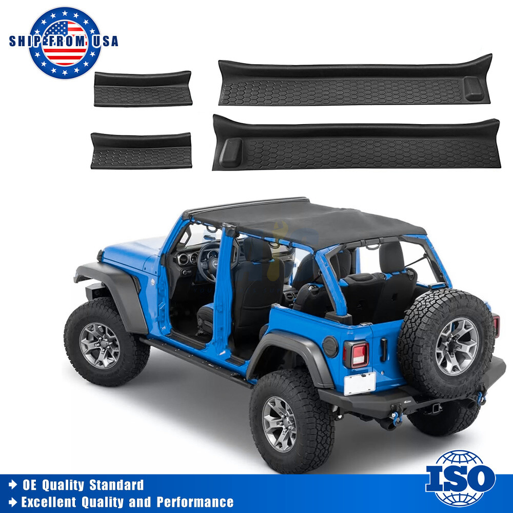 Door Entry Sill Guard Scuff Protector Trim For Jeep Wrangler JL JT Gladiator 18+