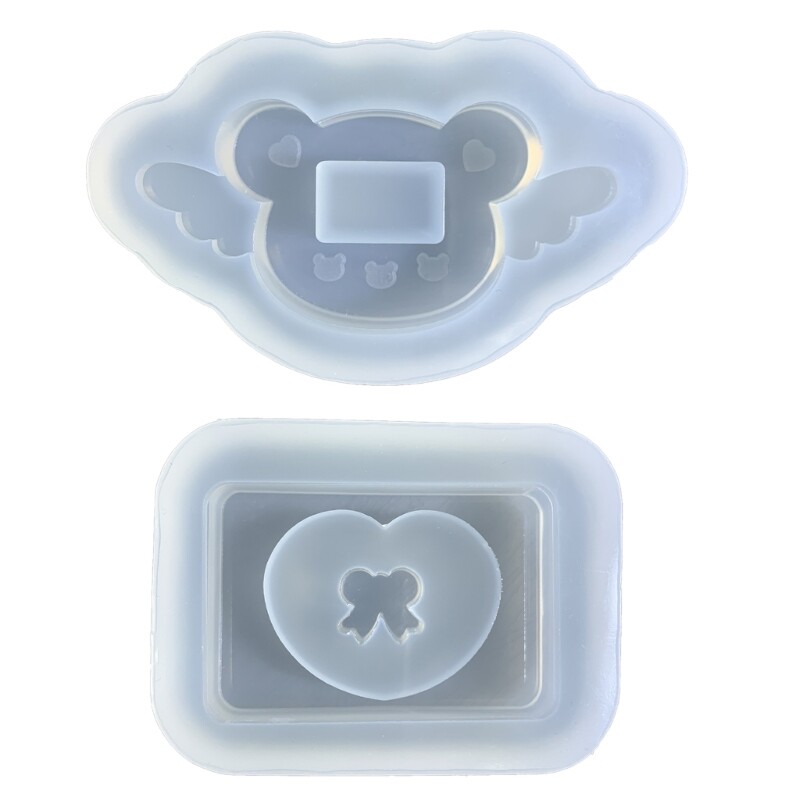 Bear Bowknot Keychain Mold for DIY Epoxy Resin Jewelry Crafting