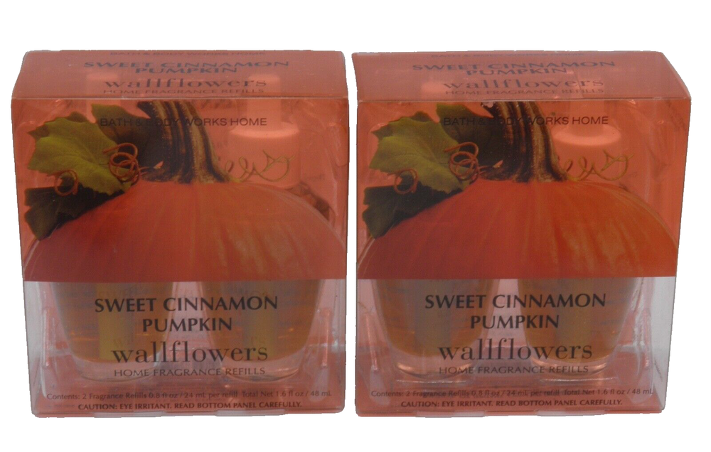 SWEET CINNAMON PUMPKIN Bath & Body Works WALLFLOWER BULB REFILL (2 x 2 PACK)