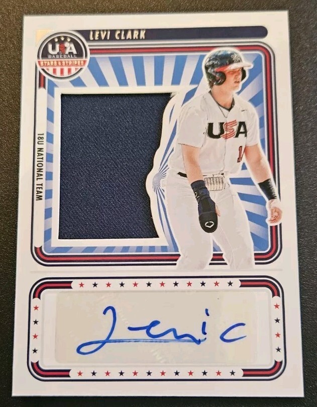 2024 Panini Stars And Stripes Levi Clark Jersey Patch Auto #147/199