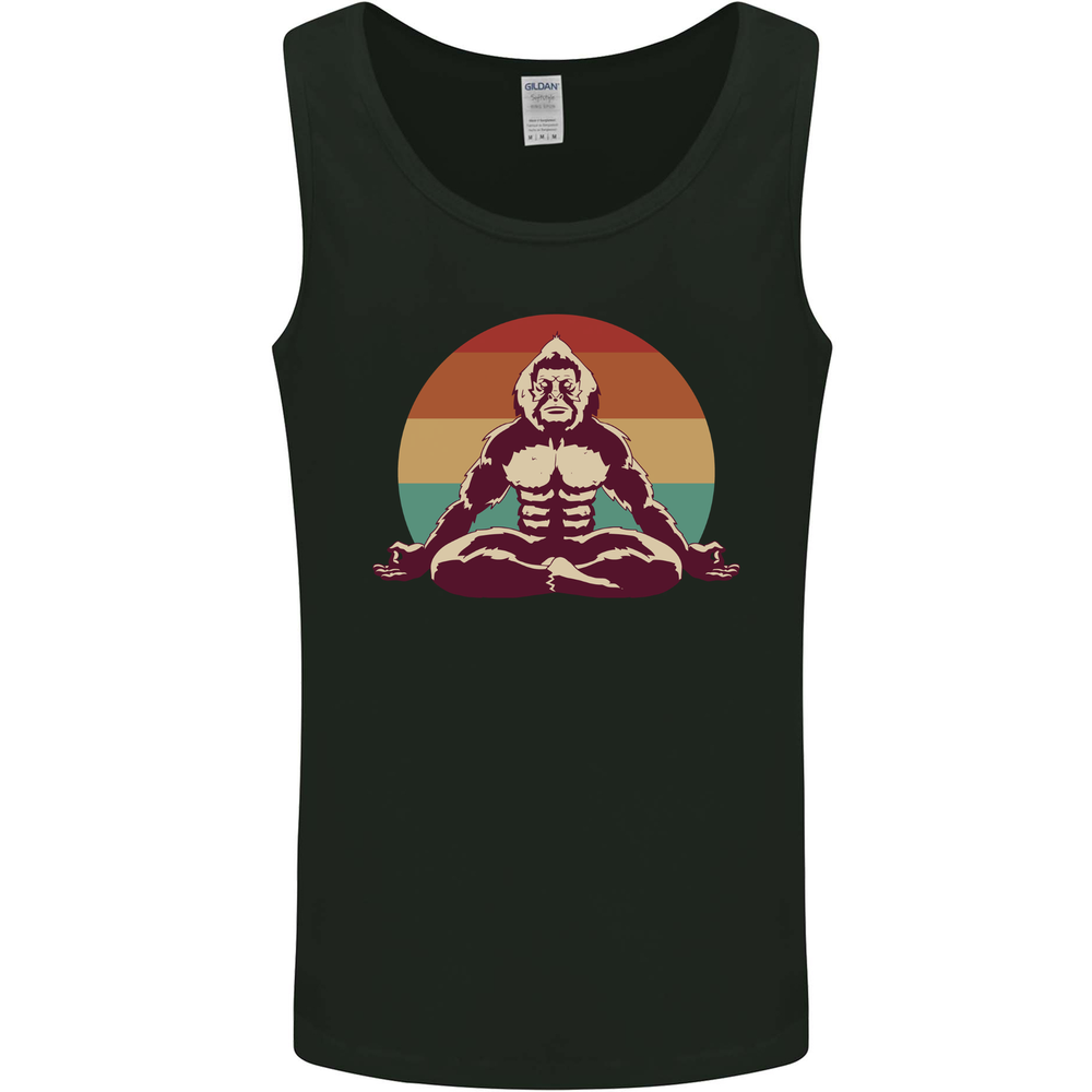 Meditating Bigfoot Yoga Mens Vest Tank Top