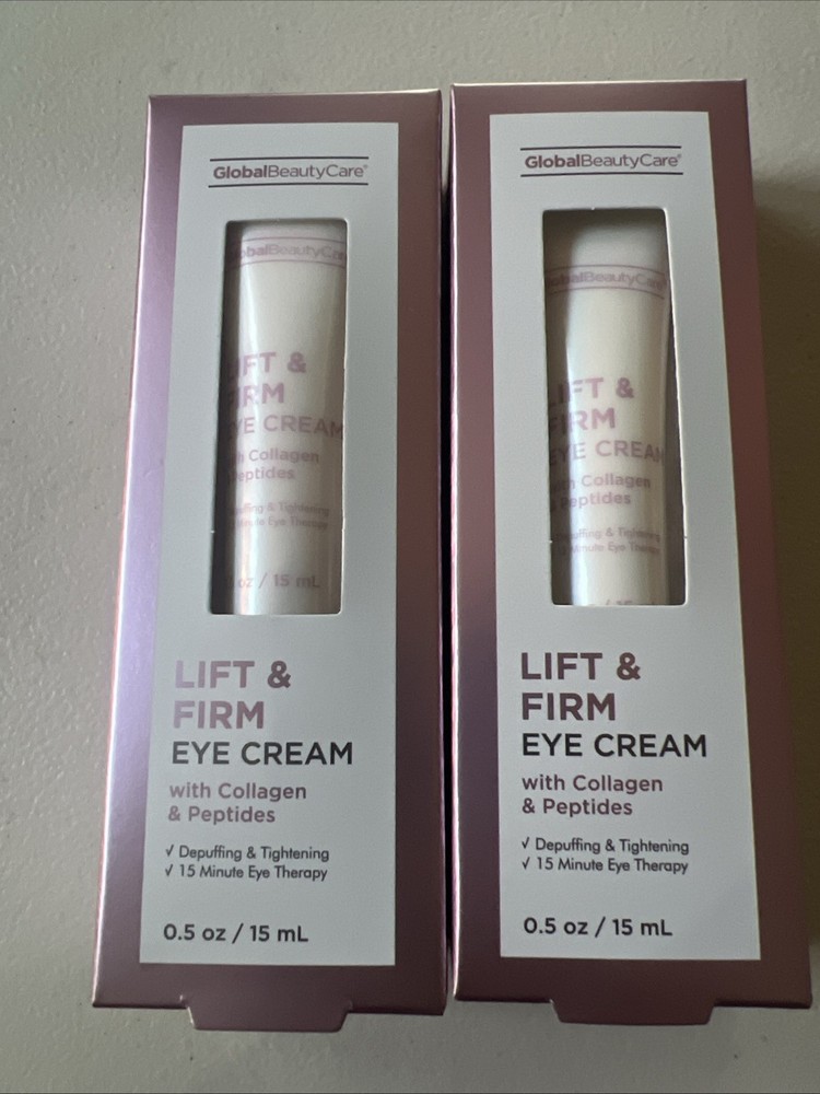 Global Beauty Care Lift & Firm Eye Cream with Collagen & Peptides for Youthful Skin