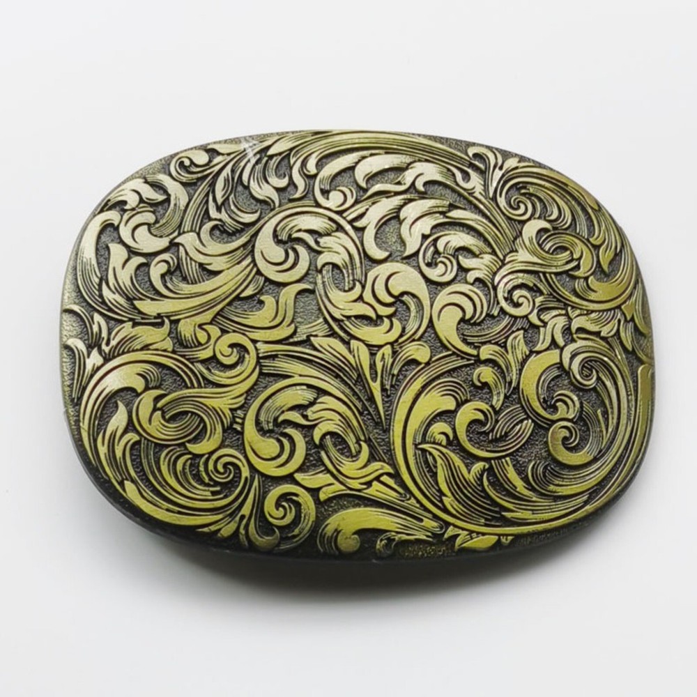 Western Belt Buckle for Men & Women Cowboy Rodeo Vintage Style Wear Floral Metal