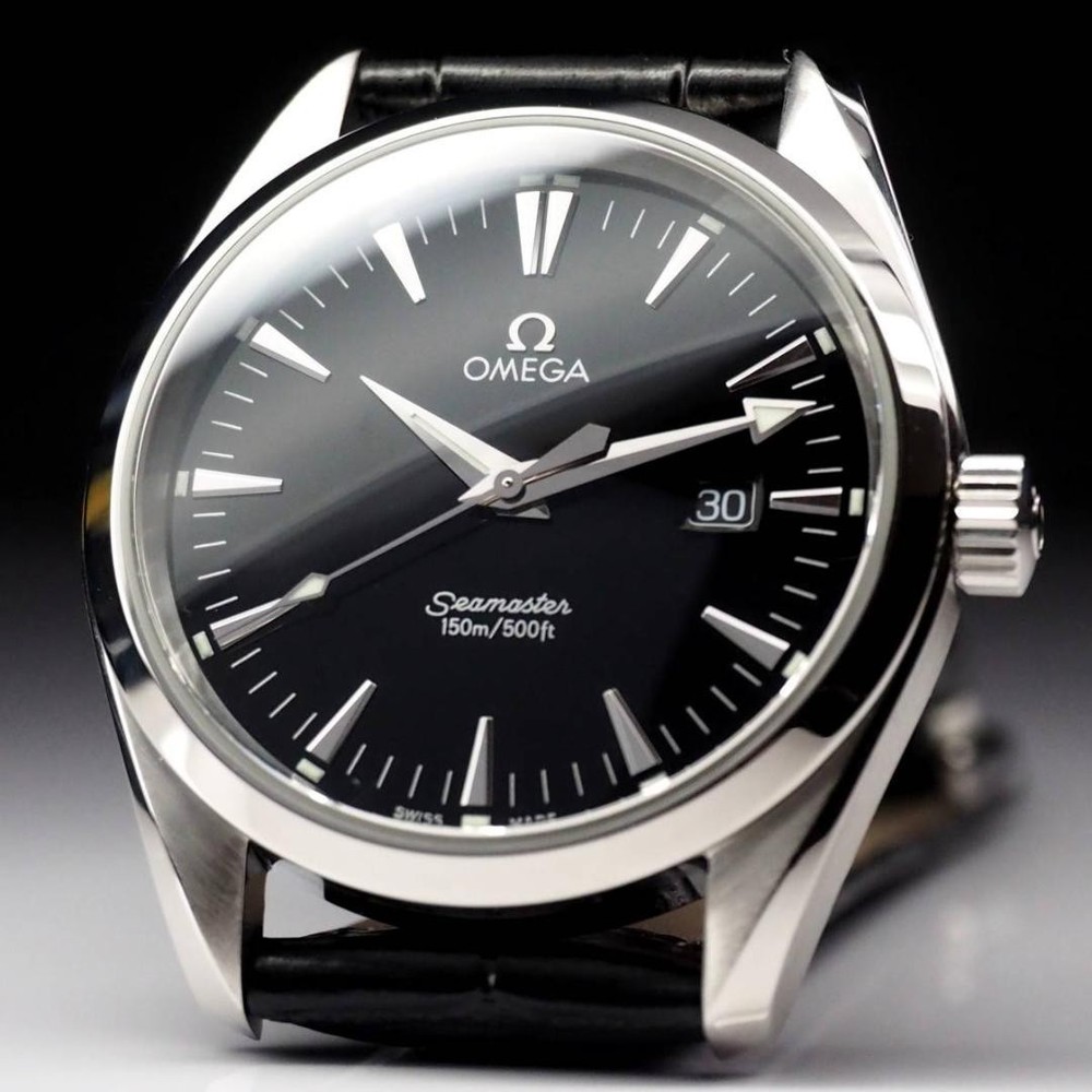 OMEGA Seamaster Aqua Terra Mens Silver Quartz Watch 36mm Swiss Made