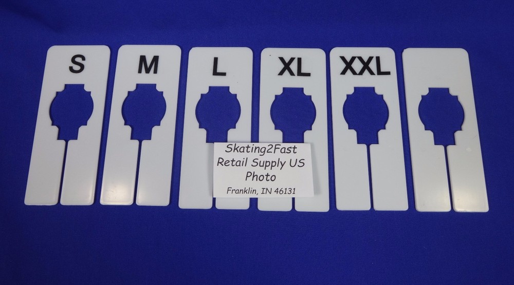Adjustable Clothing Rack Dividers Set - S M L XL XXL Blank Retail Store Tags  