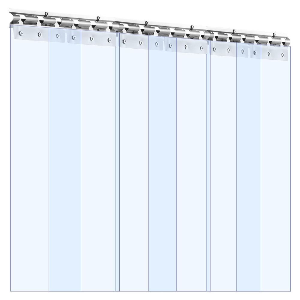 Clear PVC Strip Curtain 84x36 Inch 6 PCS 0.08