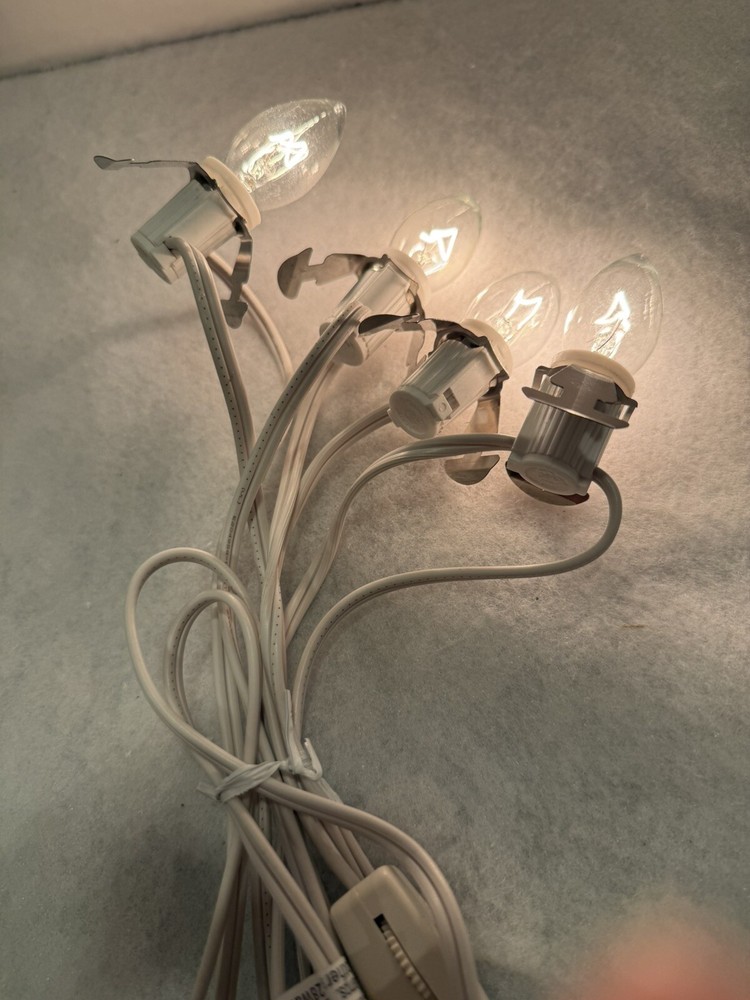 4-Socket C7 Light Cord Set for Dept 56 & Lemax Christmas Villages with On/Off Switch  