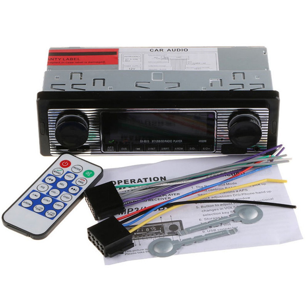 1 Din Radio Bluetooth Car Stereo MP3 Player 4-CH Output FM/USB/SD/AUX/Hands-free