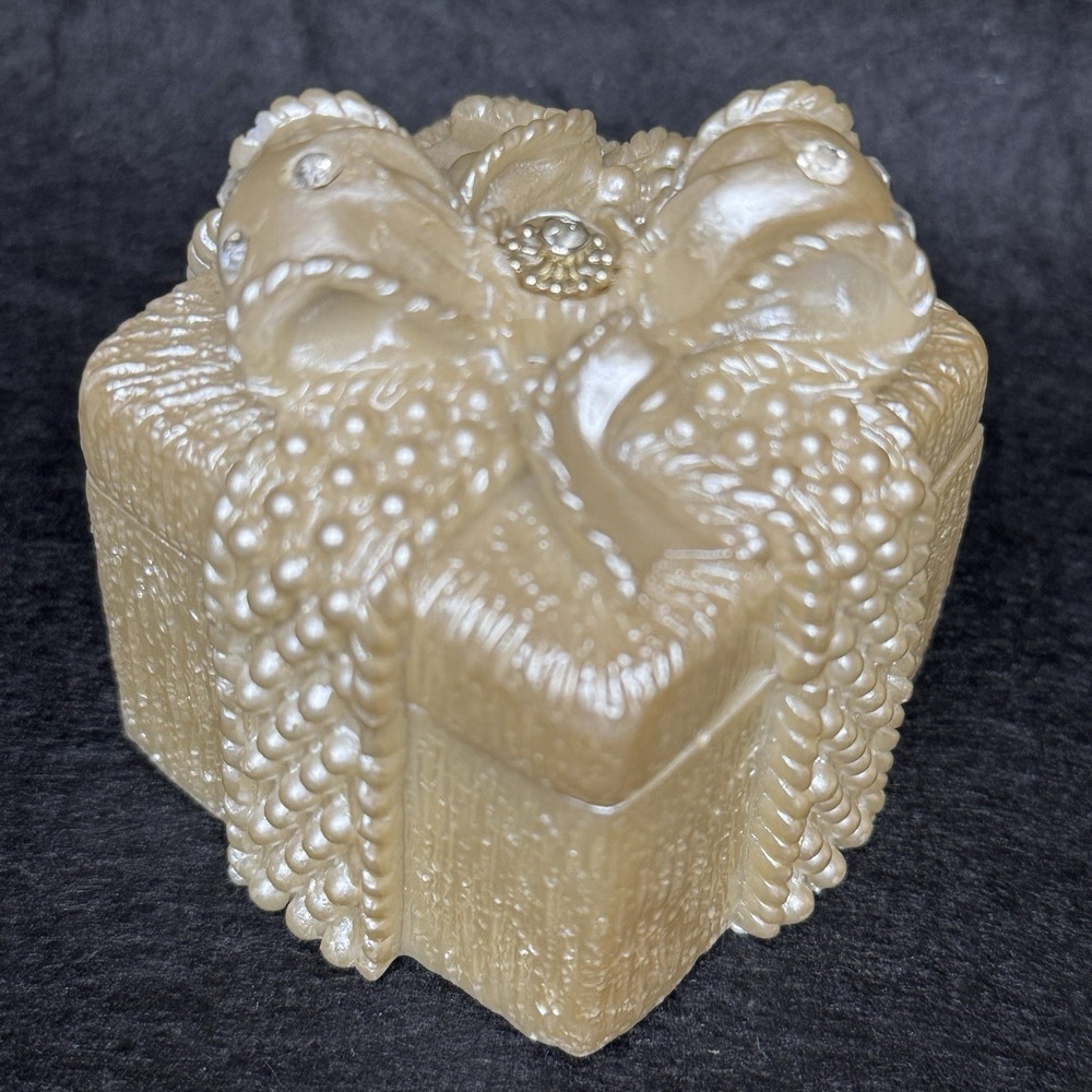 Pearlescent Trinket Gift Box with Faux Pearl Accents - Set of 2