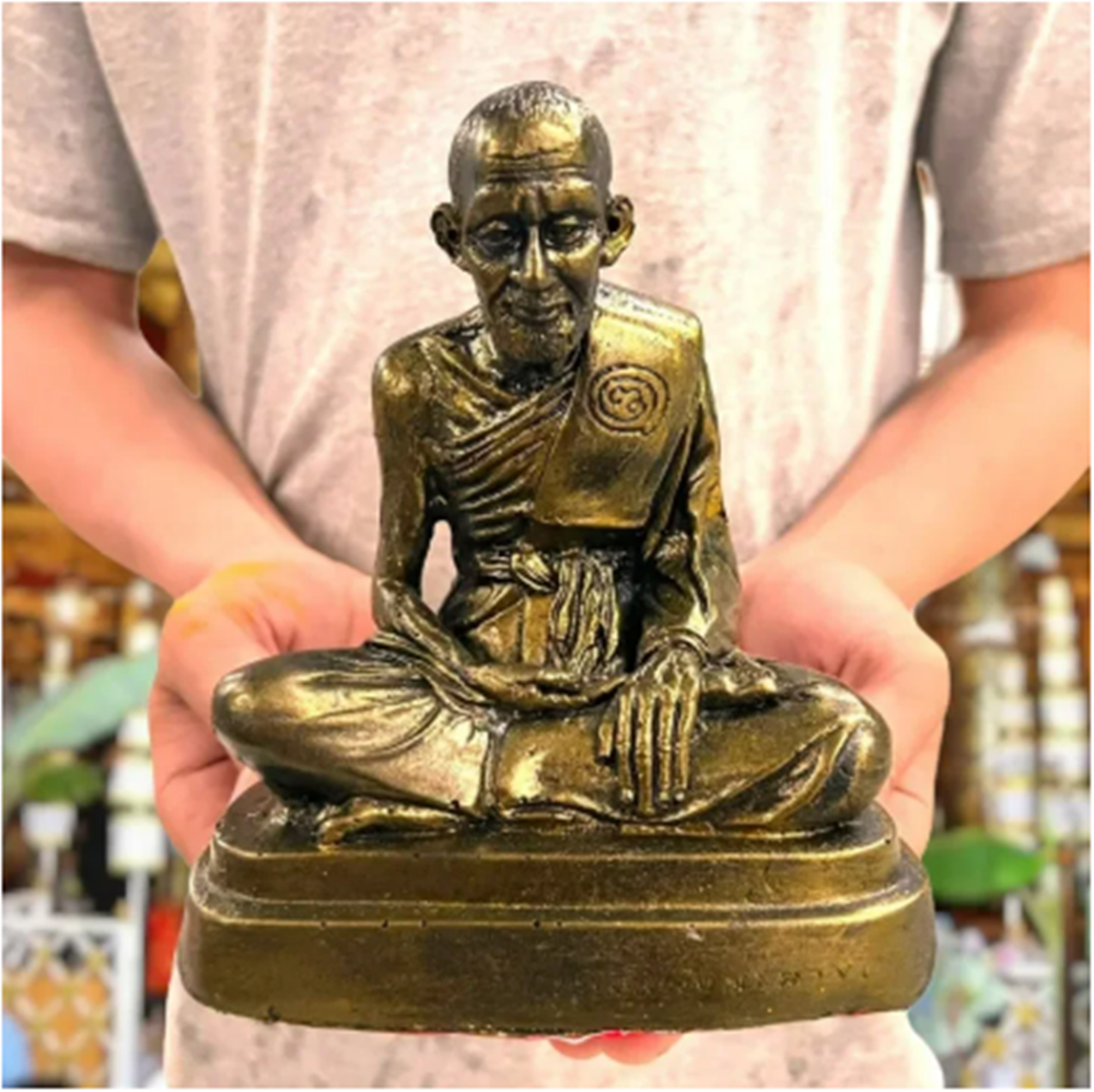 Luang Pu Suk Statue Famous Monk Wat Pak Klong Makhamthao Thai Buddha Amulet