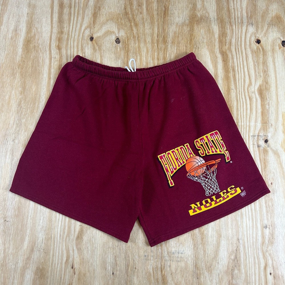 VTG Florida State NOLES Breathable Short Mens Mid-Rise Maroon Graphic Mesh  00's
