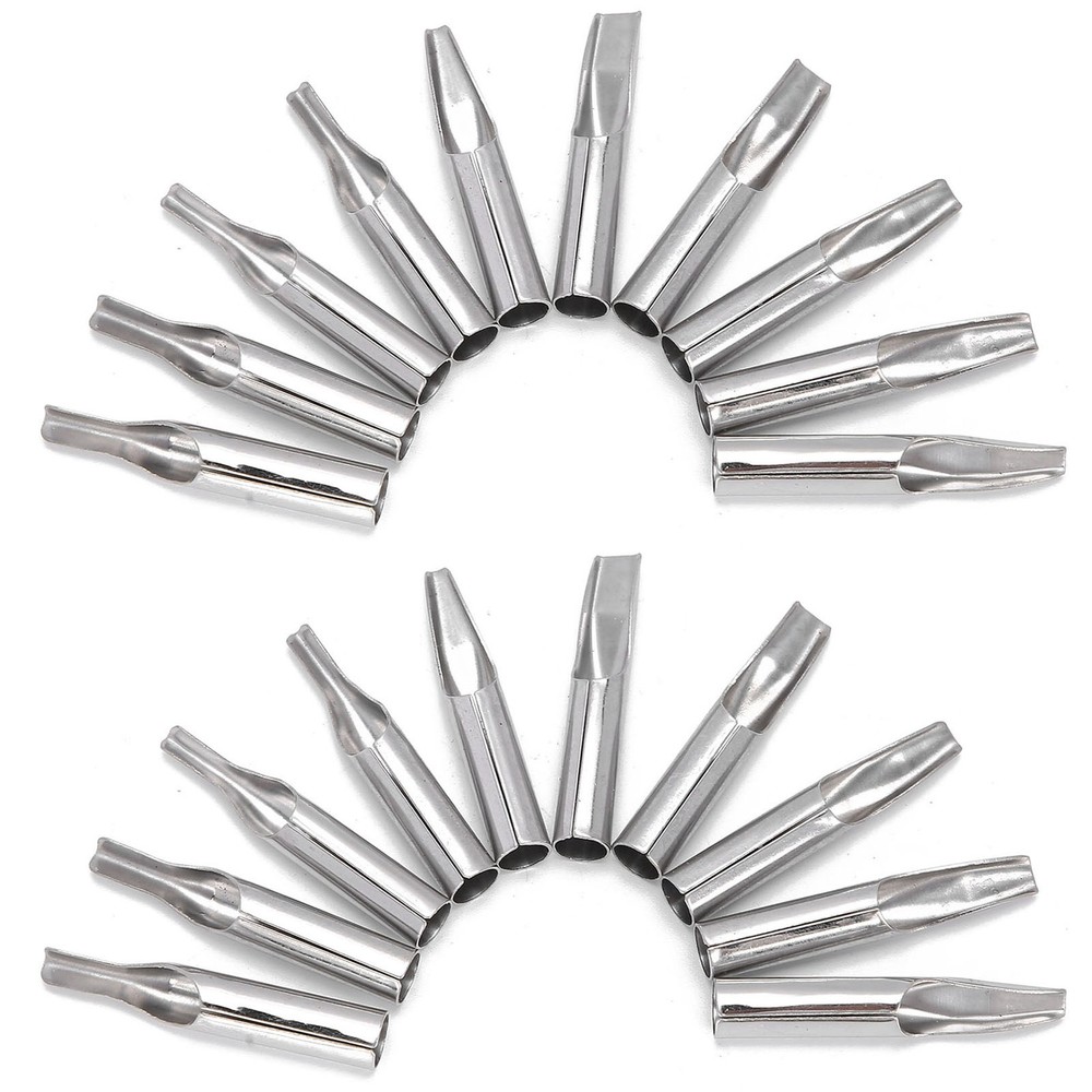 20pcs Stainless Steel Tattoo Needle Tips Kit - 5FT to 11FT Sizes FAD