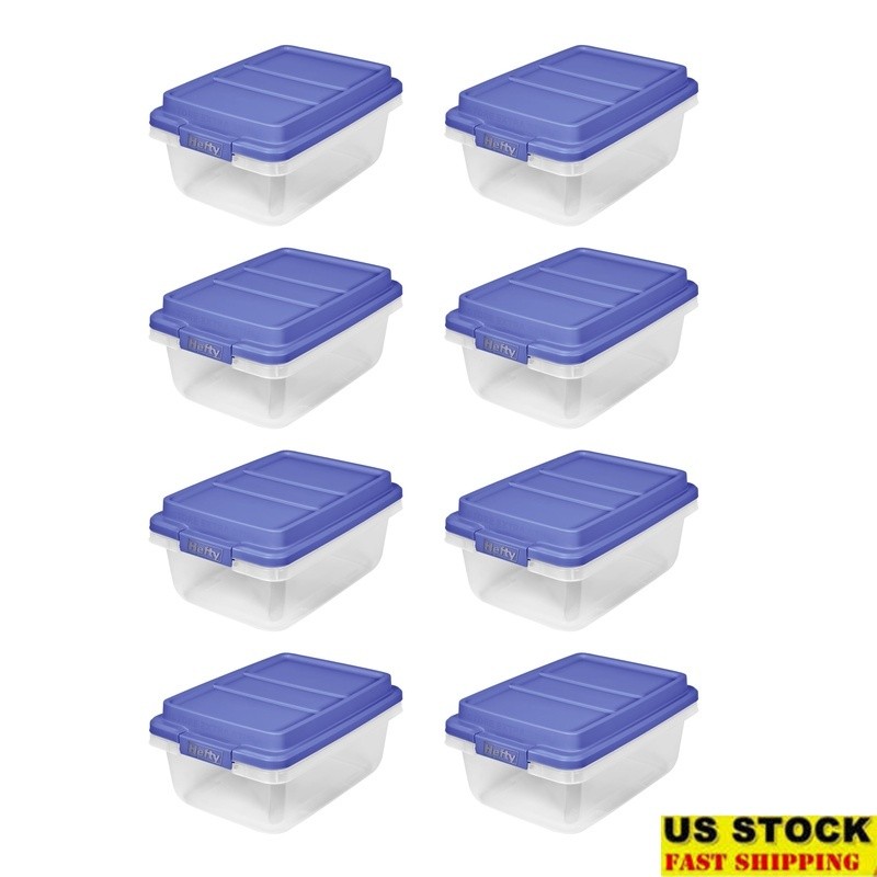 18Qt Clear Stackable Storage Bins with Hi-Rise Lids - 8-Pack