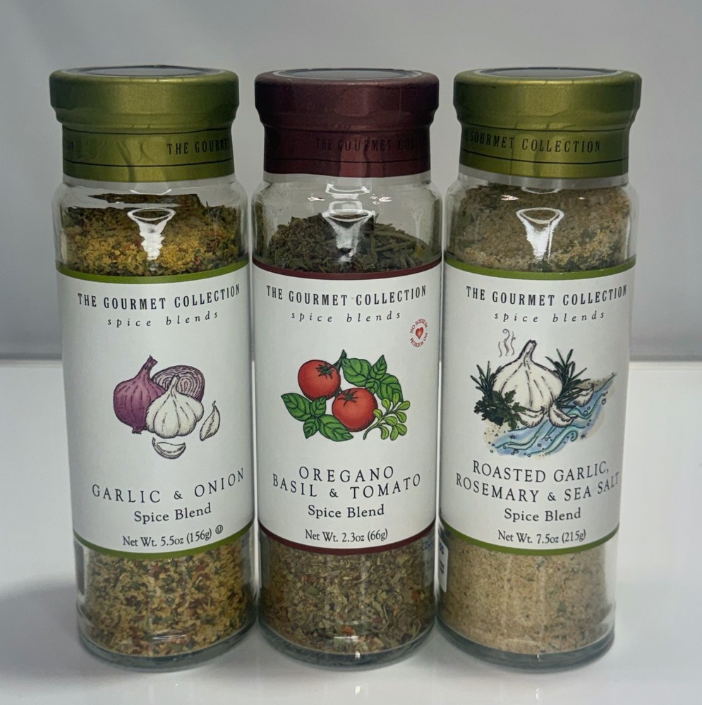 Gourmet Collection Spices Roasted Garlic Rosemary Tomato Basil Onion Exp 2029