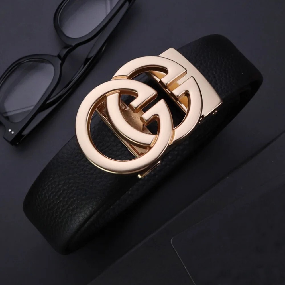 Luxury Designer Leather Belt with Buckle for Men and Women