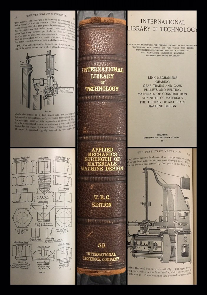 5B Applied Mechanics Strength Machine Design TEC International Library Tech 1908