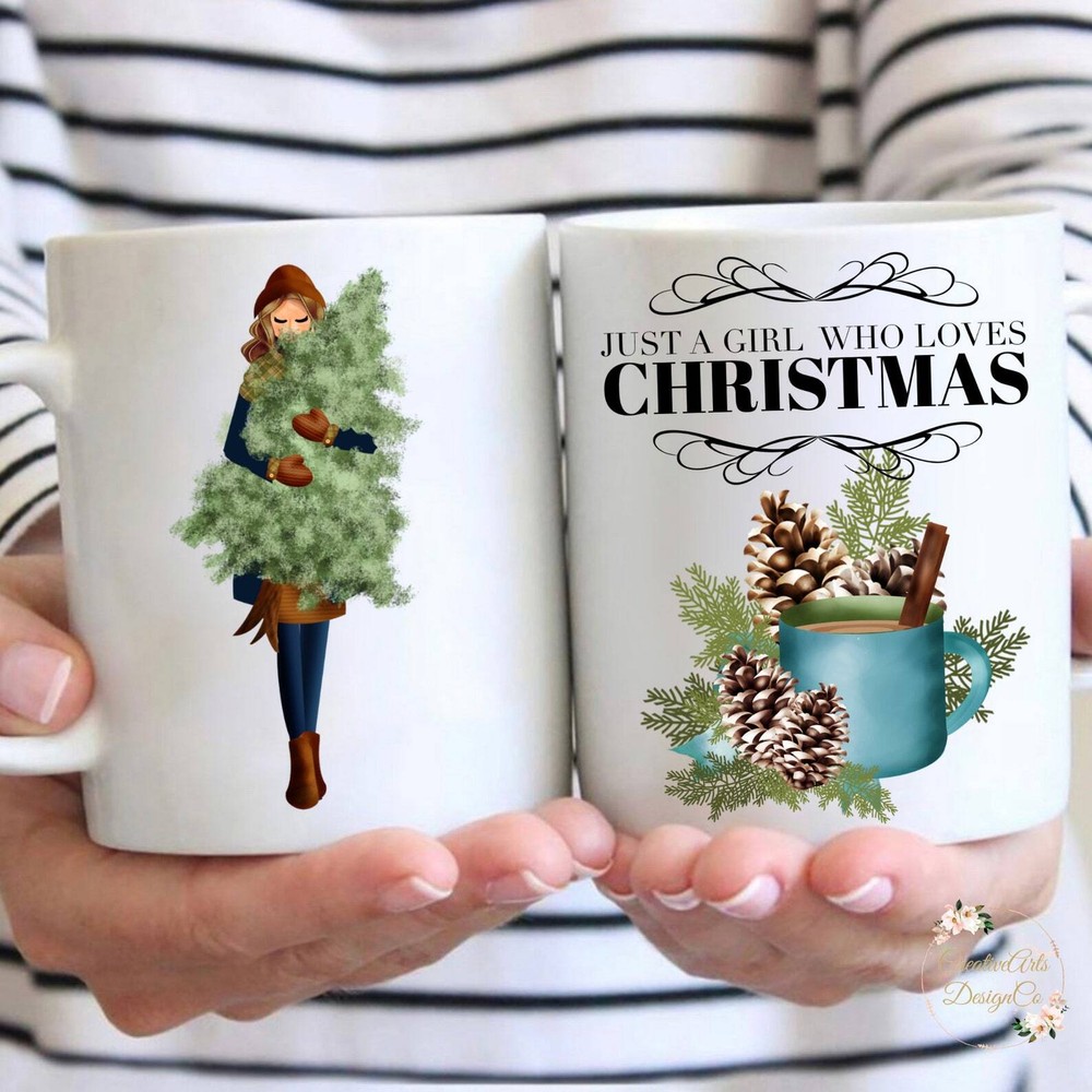 Just A Girl Who Loves Christmas Mug Personalized Winter Birthday Cup Christmas