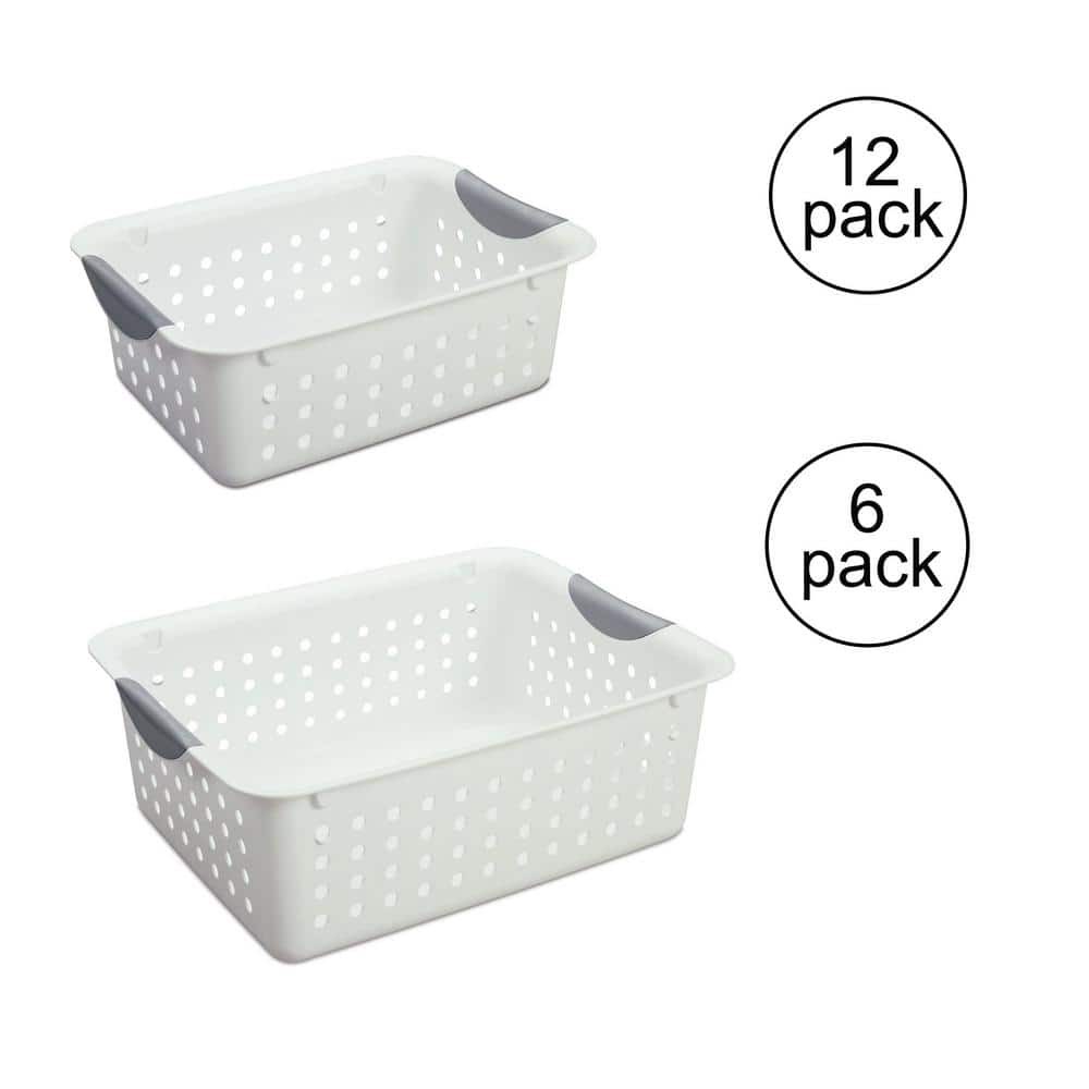 6-Pack Medium & 12-Pack Small Plastic Storage Bin Baskets