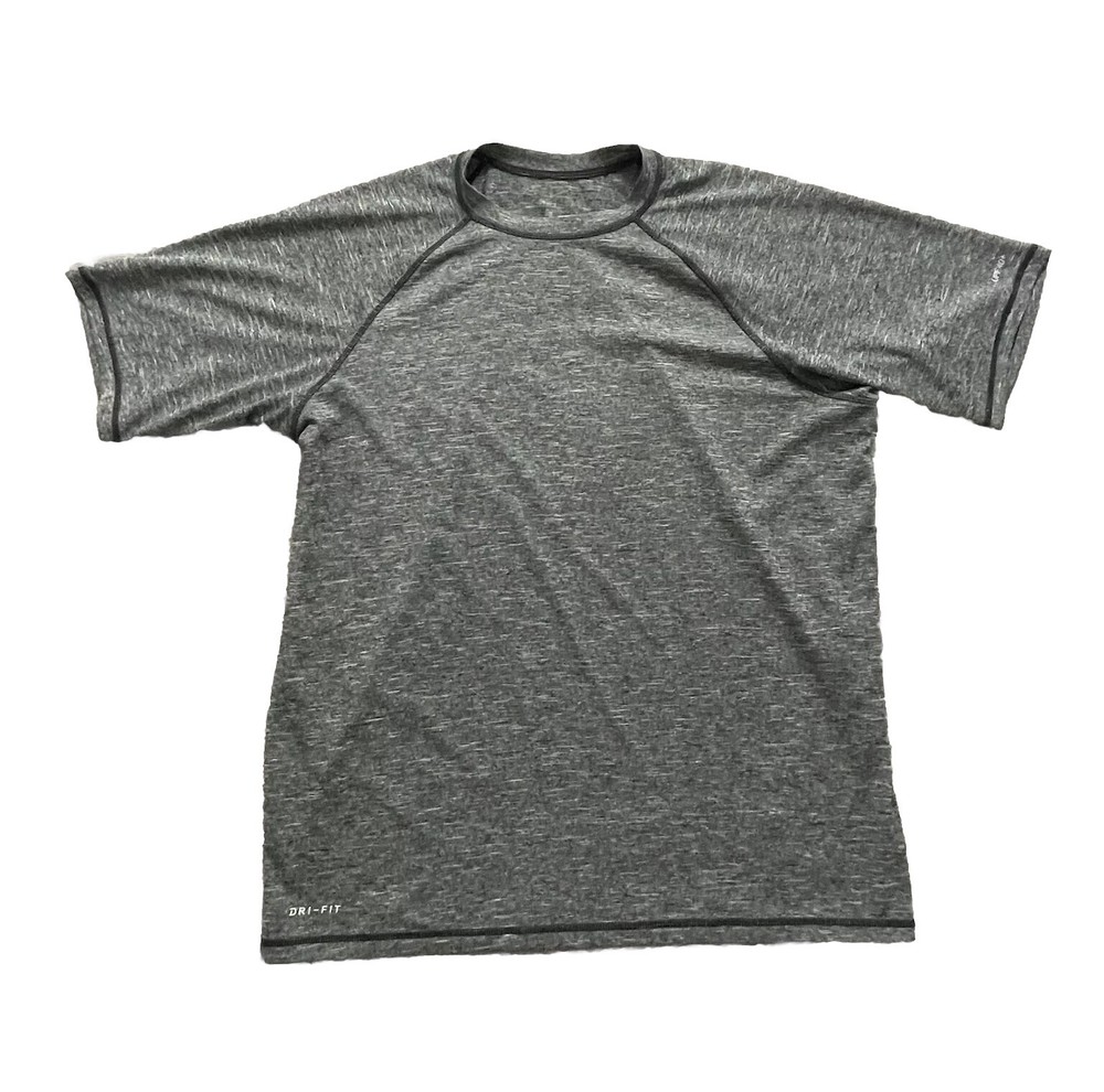 Nike Compression Shirt Mens M Gray Athletic Dri-Fit Short Sleeve Pullover Medium