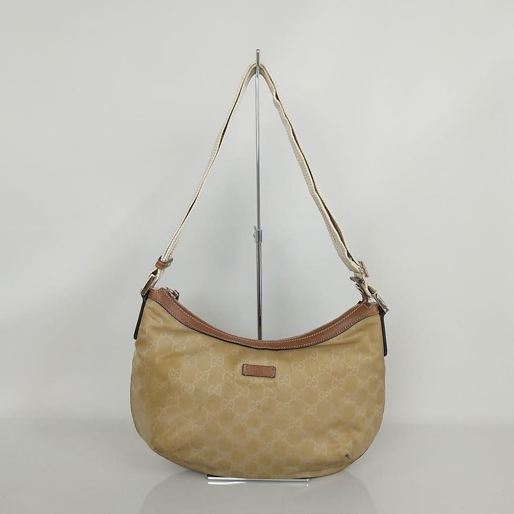 GUCCI GG Monogram Shoulder Bag in Beige PVC Authentic G06091264