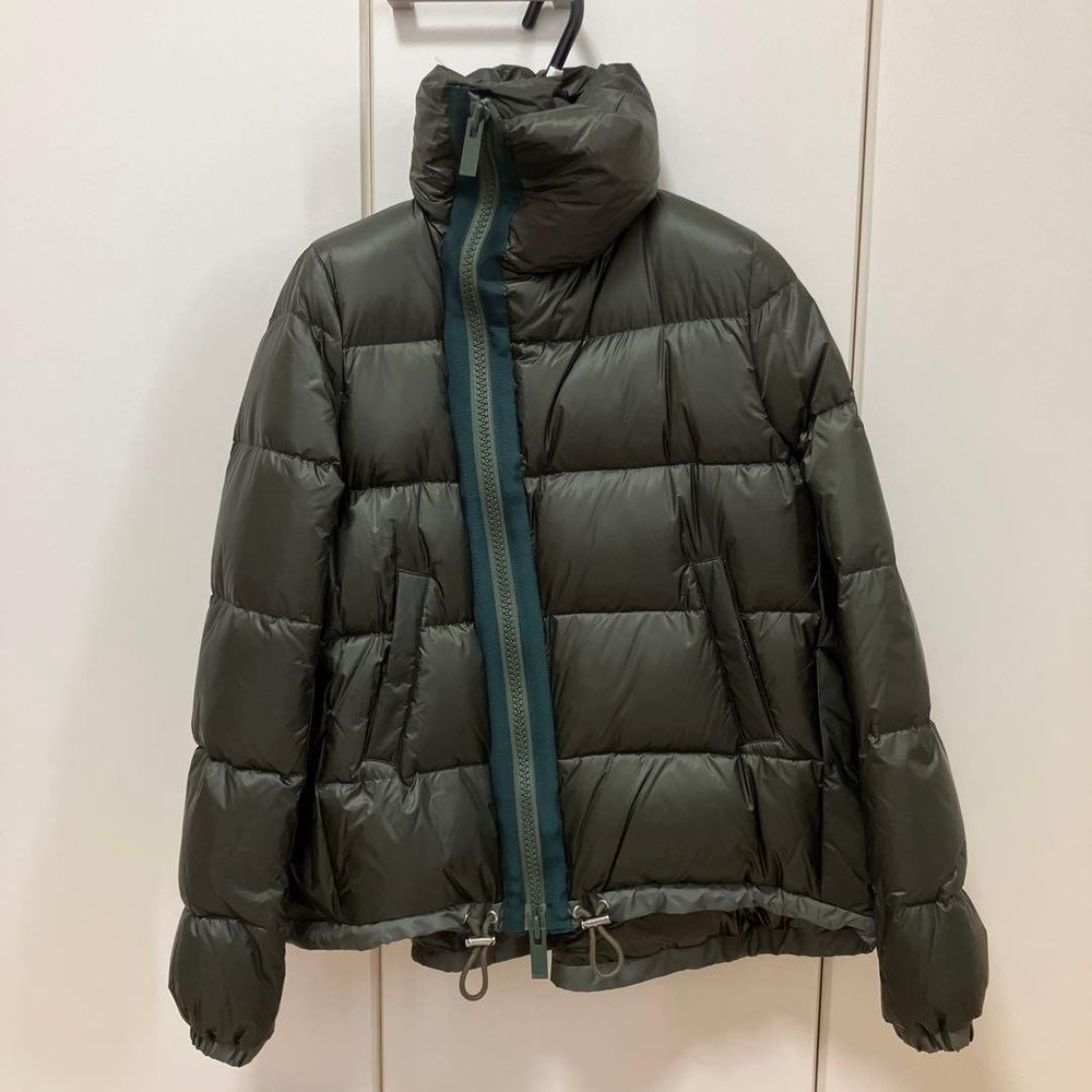 sacai Khaki Nylon Down Feather Puffer Jacket M Unused Japan Regular