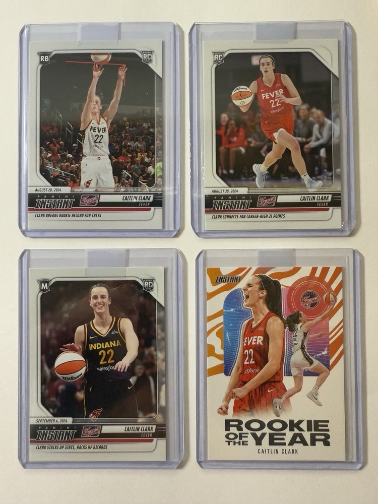 Caitlin Clark - Panini Instant #186, 191, 198 & CCROY-A - 4 CARDS