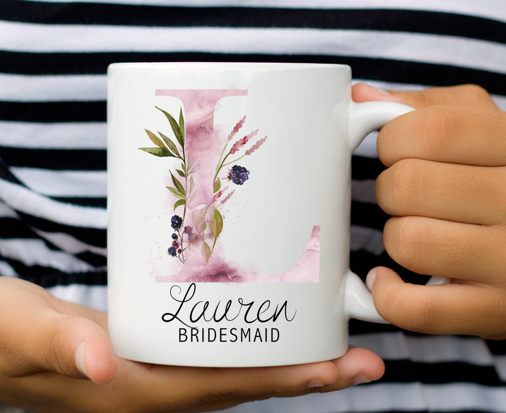 Floral Bridesmaid Mug Bridesmaid Gift Bridesmaid Gift Customizable Bridesmaids