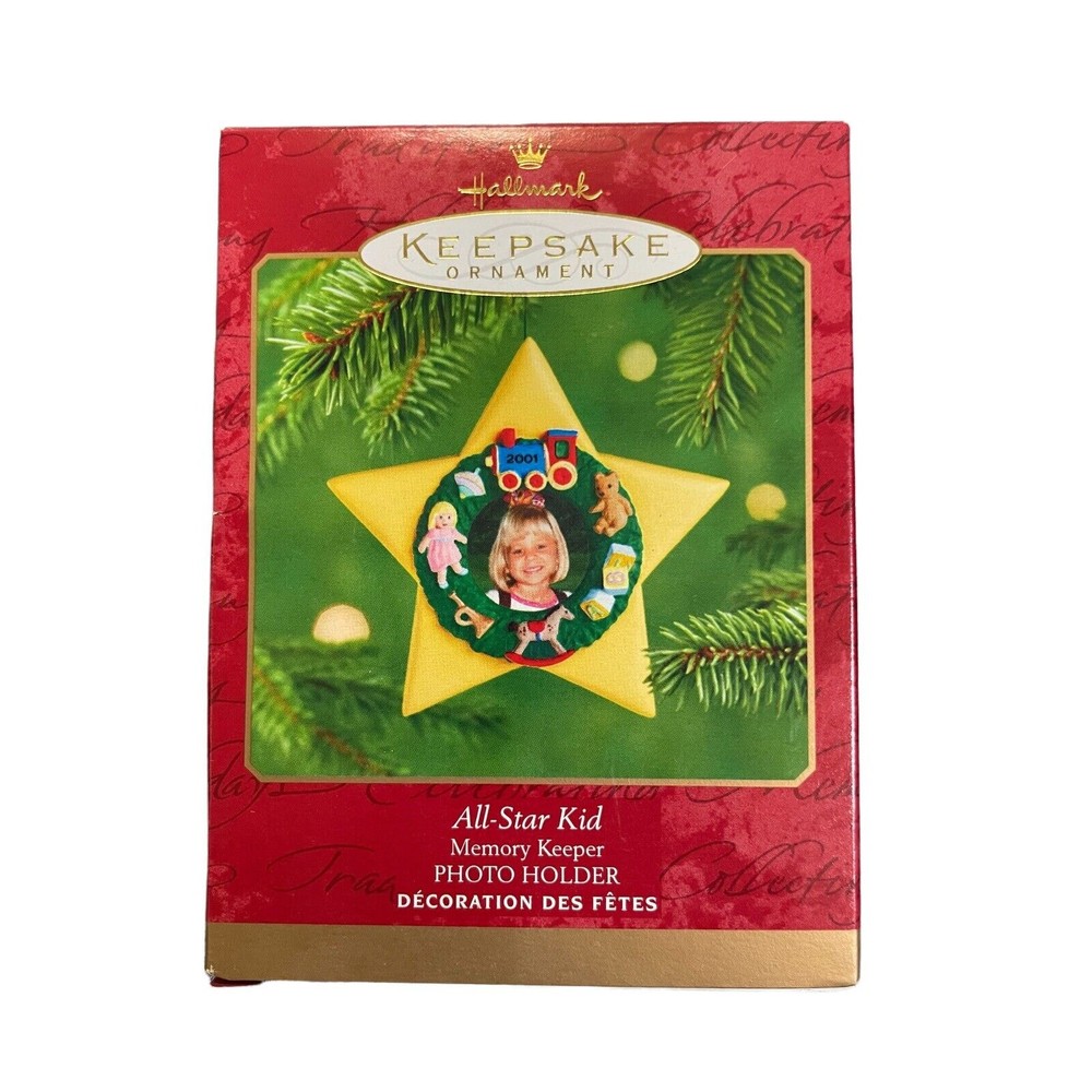 2001 Hallmark Keepsake All-Star Kid Photo Holder Christmas Ornament