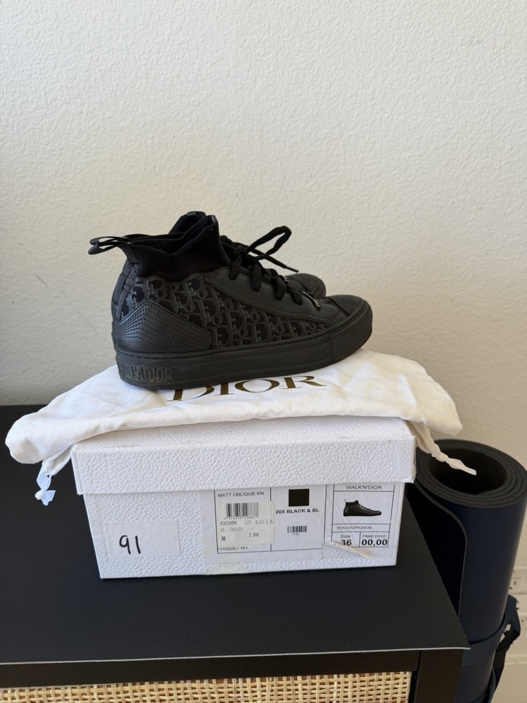 Dior WALK'N'DIOR Matt Oblique Knit Sneakers Size 36